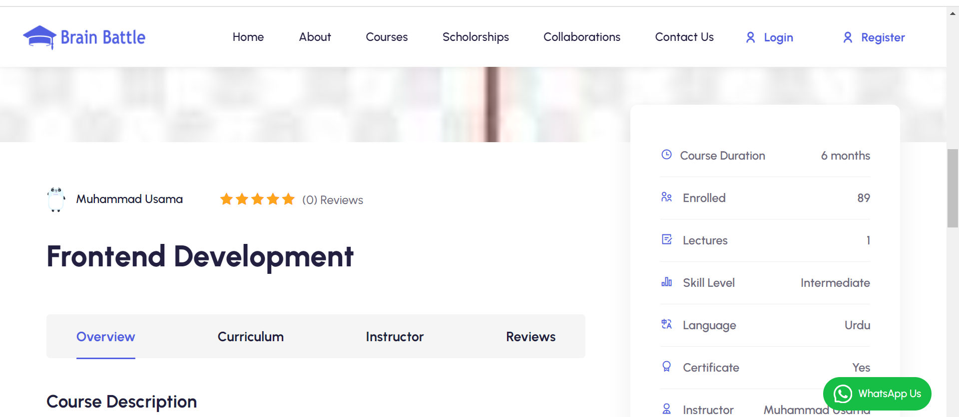 Brain Battle Academy , Eduction Project